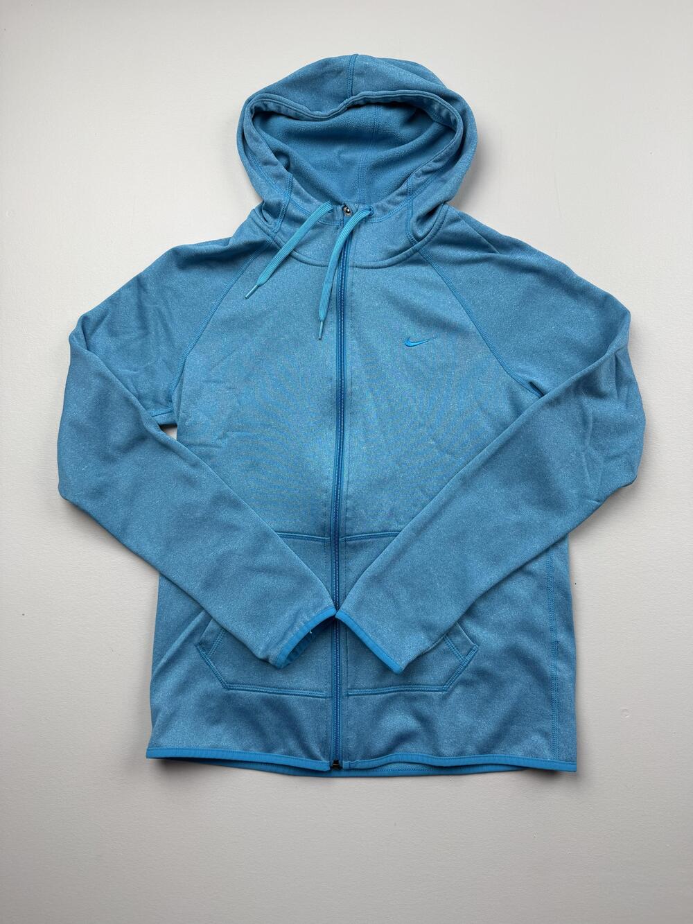 Nike Hoodie Sweatshirt Womens Small Blue Therma-FIT Full Zip Fleece Pockets